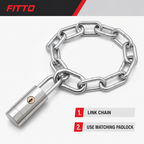 96 Pieces Heavy-Duty Security Chain Lock with Matching Key Padlock, 18 cm, Silver, 1 Piece