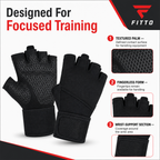 96 Pieces Gym Gloveses with Wrist Support for Weight Lifting and Fitness, Black, Size XL