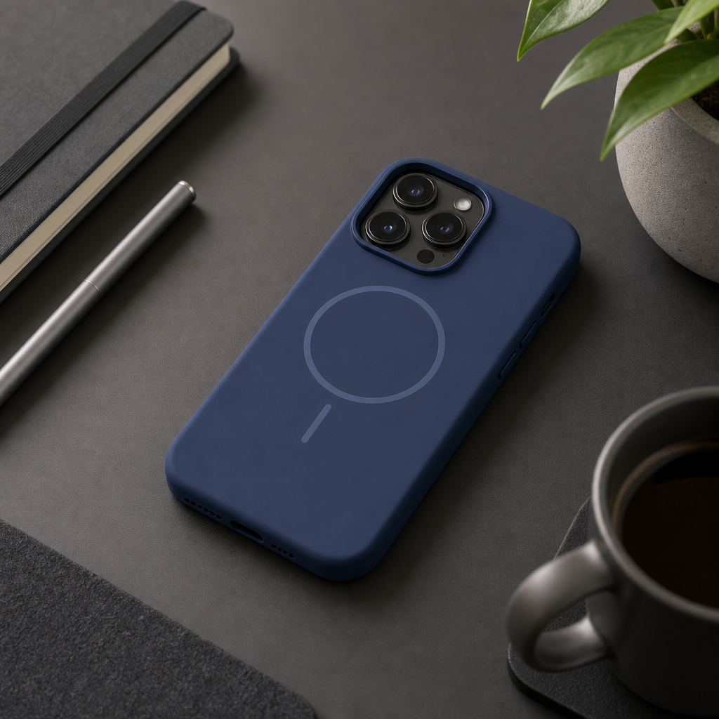120 Pieces Silicone Magnetic Phone Cases with Raised Camera Protection for 13 Pro, Navy Blue