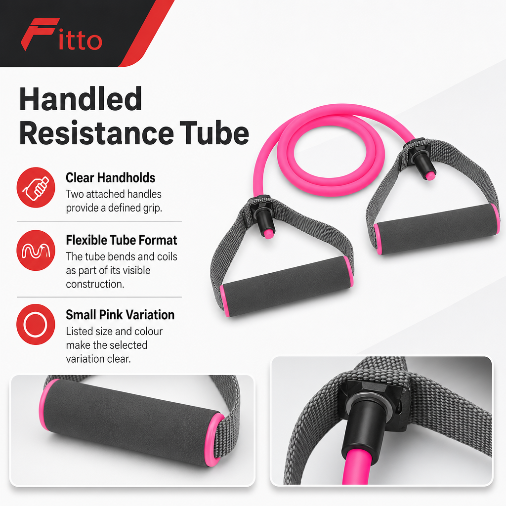 96 Pieces Resistance Bands with Handles, Small Pink Toning Tube for Home Exercise and Strength Training