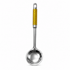 120 Pieces Stainless Steel Serving Spoon with Gold Handle, 35 x 10 cm, 1 Piece