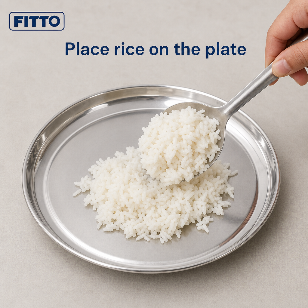 96 Pieces Stainless Steel Rice Plate, Round Serving Tablewares, 23 cm