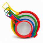 96 Pieces Kitchen Strainers Set, Fine Mesh with Plastic Handles, 5 Pieces, Multicolor