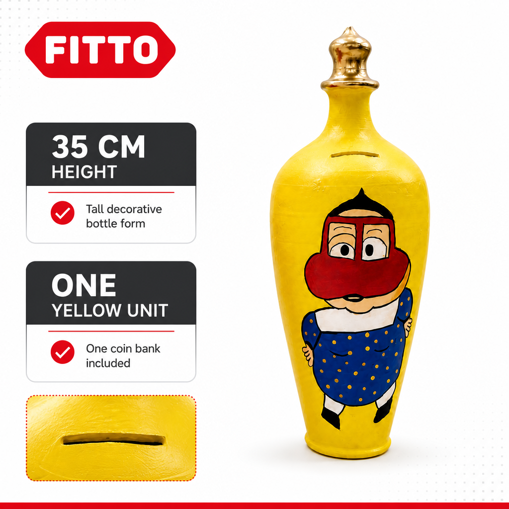 72 Pieces Decorative Bottle Coin Bank, 35 cm, Yellow
