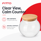 96 Pieces Round Clear Glass Storage Jar with Bamboo Lid, Medium
