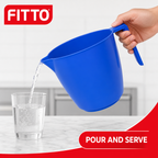 144 Pieces Plastic Pouring Mug with Handle, 2 Litre, Blue