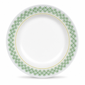 144 Pieces Dinner Plate 6 Inch, White with Green and Yellow Pattern