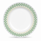 144 Pieces Dinner Plate 6 Inch, White with Green and Yellow Pattern