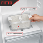 96 Pieces Refrigerator Drain Baskets with Adjustable Compartment 26 x 15 x 12 cm