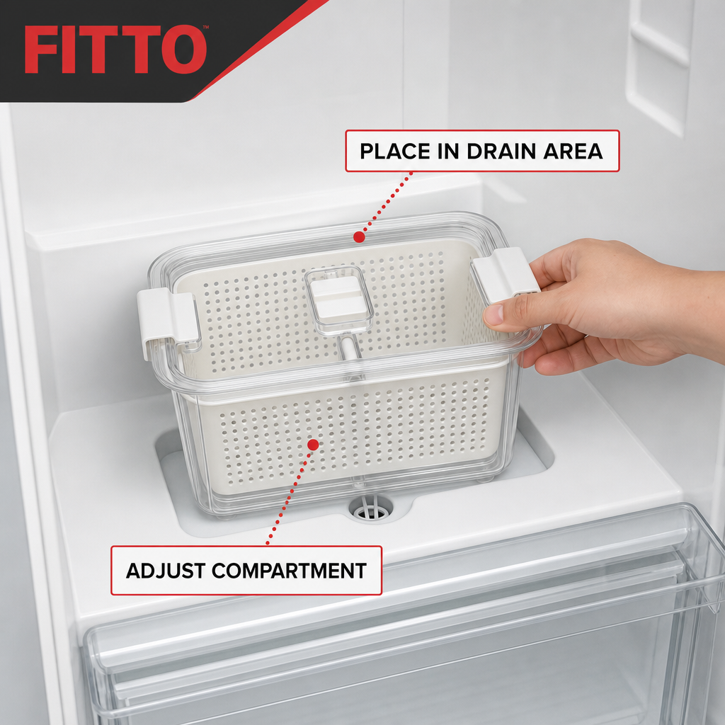 96 Pieces Refrigerator Drain Baskets with Adjustable Compartment 26 x 15 x 12 cm
