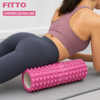 96 Pieces Textured Yoga Roller, 33 cm, Pink, Cylindrical Exercise and Recovery Roller
