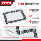 72 Pieces Melamine Rectangular Serving Trays with Handles, 20 Inch, Decorative Border