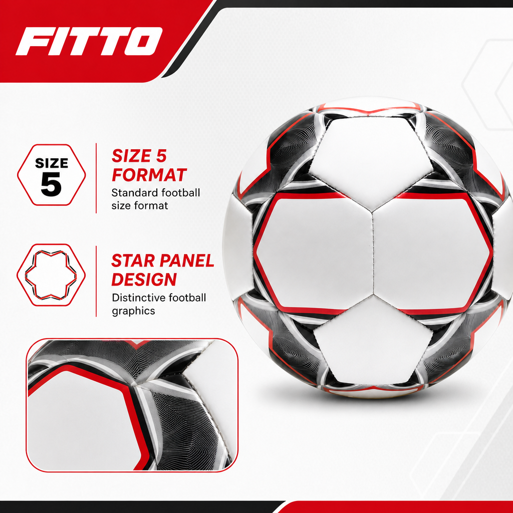 72 Pieces Football Size 5, Star Panel Design, Single Ball for Practice and Casual Play