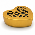240 Pieces Heart-Shaped Boxes with Ornate Cutout Lid, Gold Finish, 14 x 13 x 4 cm, 1 Piece