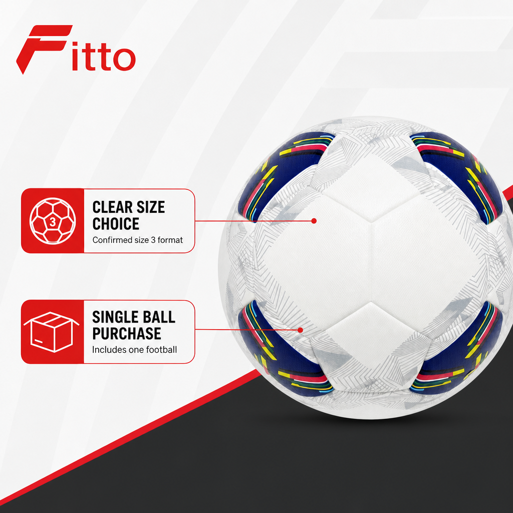 60 Pieces Size 3 Football, White With Navy Accent Design, Single Ball for Training and Recreational Play