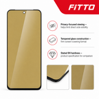 144 Pieces 5D Privacy Tempered Glass Screen Protectors for Smartphone Display, 9H Hardness