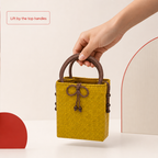 72 Pieces Mini Woven Handbags with Top Handles, Yellow, Compact 16 x 13 x 8 cm