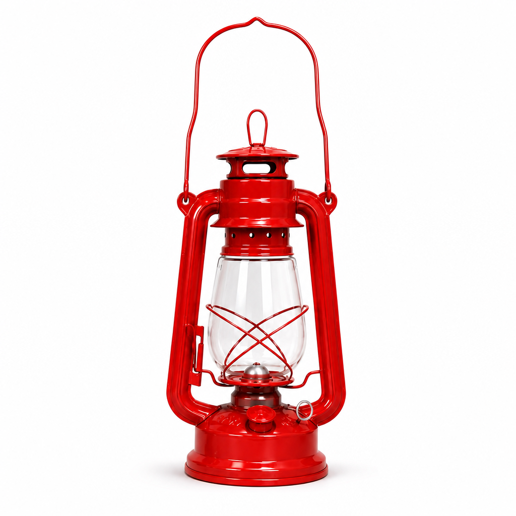 96 Pieces Metal Hurricane Lantern, Large Red Portable Lights, 30 cm