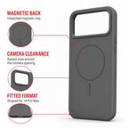 120 Pieces Silicone Magnetic Phone Cases for 14 Pro Max, Gray, Raised Camera Protection