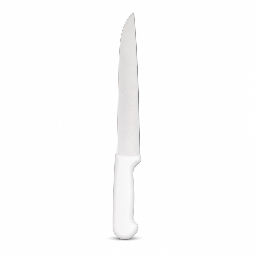 60 Pieces Kitchen Knives 10 Inch with PVC Handle, White and Silver, 1 Piece