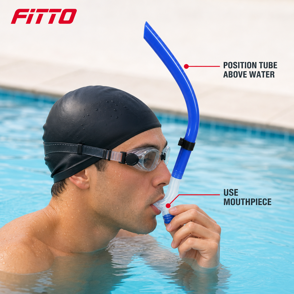 72 Pieces Swimming Snorkel with Holder, Blue, 45 cm