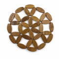 240 Pieces Natural Bamboo Round Lattice Table Mats, 20 cm, 1 Piece