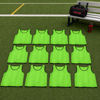 48 Pieces Mesh Sports Training Bib Vest, Standard Size, Green, 12-Piece Pack
