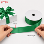 120 Pieces Printed Ribbon Roll, Dark Green, 2.8 cm x 80 yd for Crafts, Decoration and Package Finishing