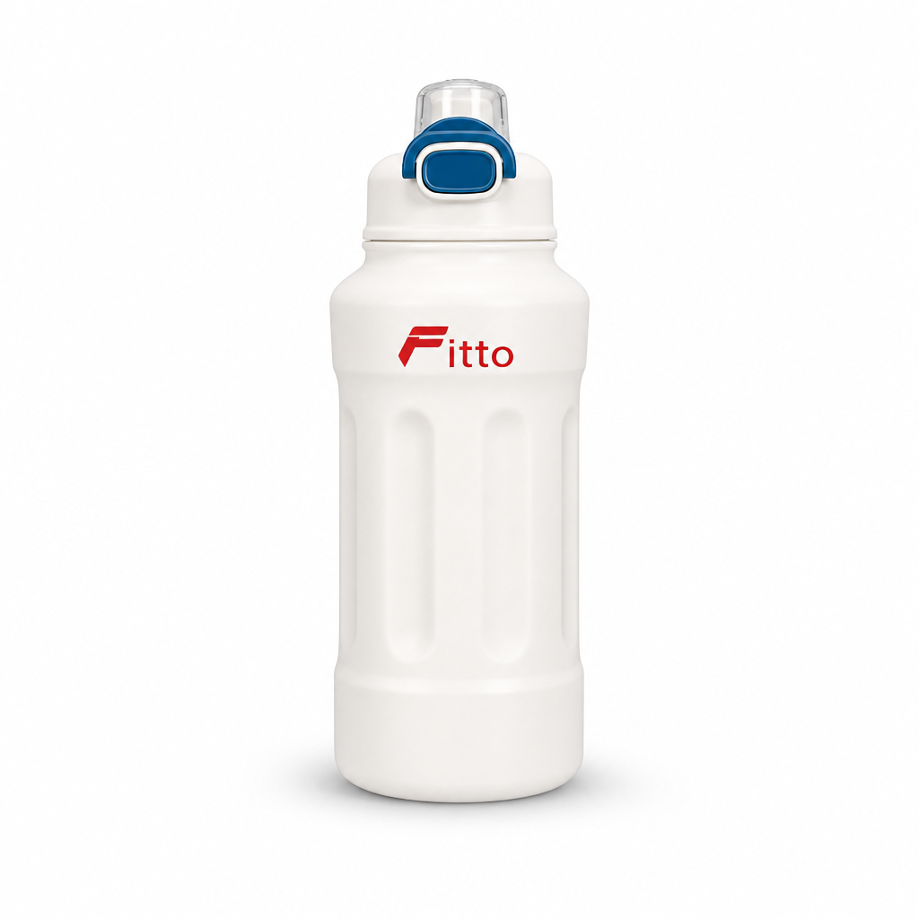 72 Pieces 1000ml Water Bottle with Carry Strap, White