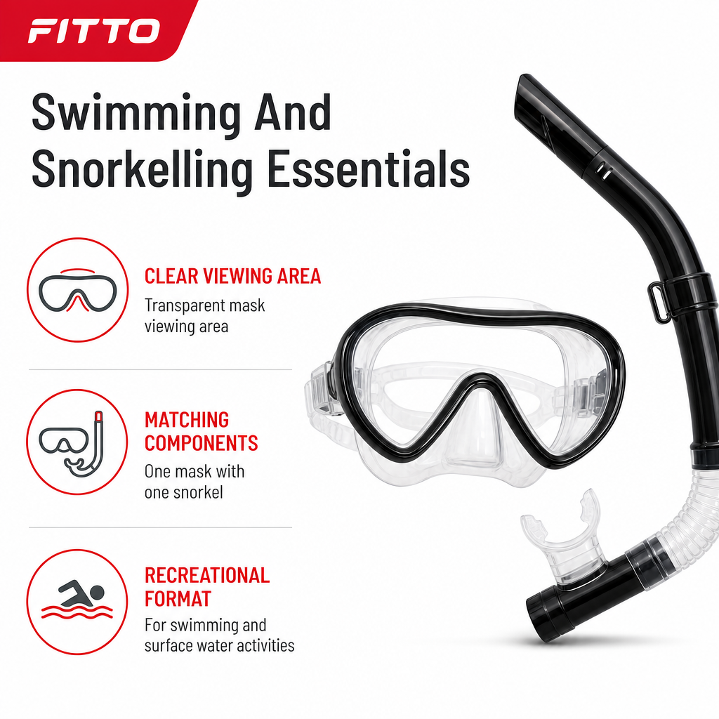 72 Pieces Swimming Mask and Snorkel Set, Black, 1 Piece