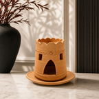 96 Pieces Terracotta Incense Burner with Tray, 12 cm, Decorative Bakhoor Holder