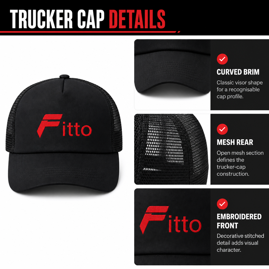 120 Pieces Black Mosque-Themed Trucker Cap with Embroidered Front Artwork, 1 Piece