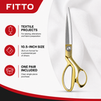 96 Pieces Tailor Scissors, 10.5 Inch 26.5 cm, Gold and Silver Finish, 1 Piece