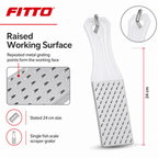 96 Pieces Fish Scale Scraper Grater, Stainless Steel Raised Grating Surface, 24 cm, Silver and White, 1 Piece
