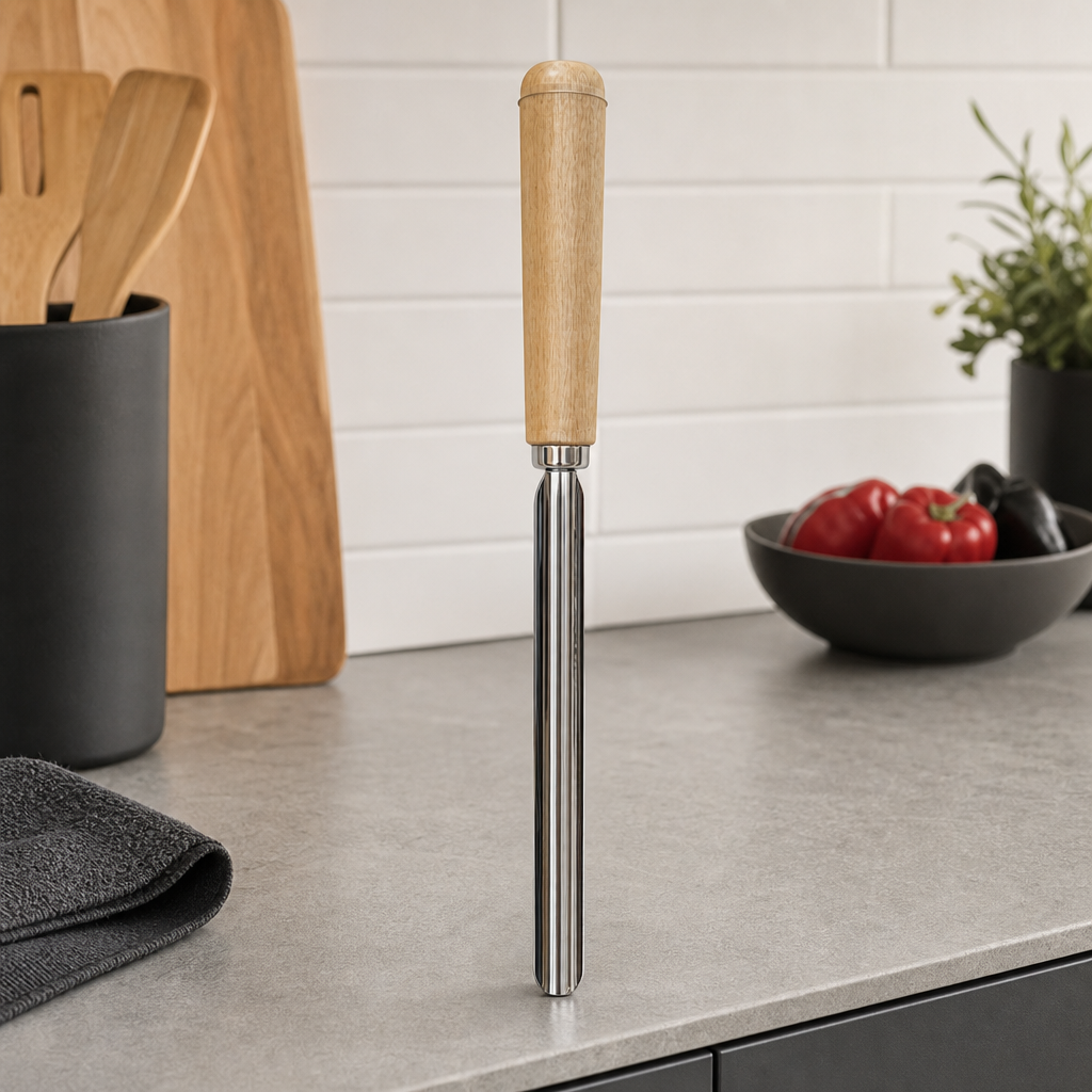 144 Pieces Stainless Steel Kitchen Utensil with Wooden Handle, 32 cm