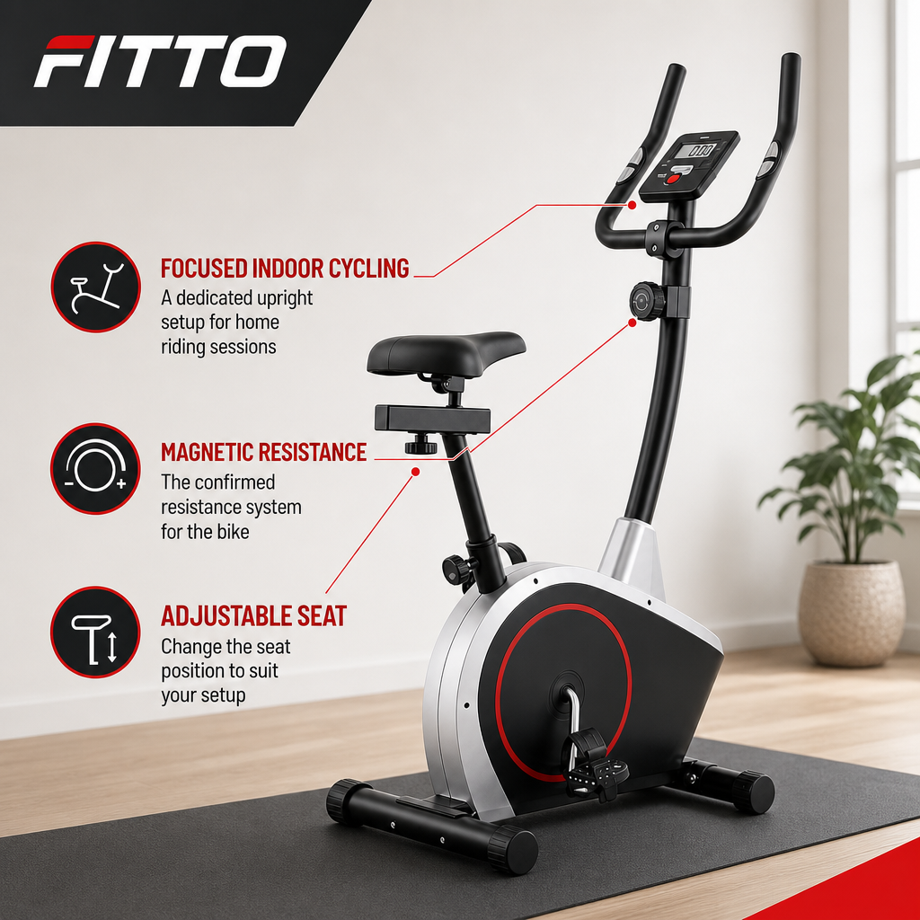 48 Pieces Upright Exercise Bikes with Magnetic Resistance, Adjustable Seat, Digital Monitor and Steel Frame