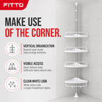60 Pieces White Multi-Tier Corner Shower Caddy and Bathroom Storage Shelf, 1 Set