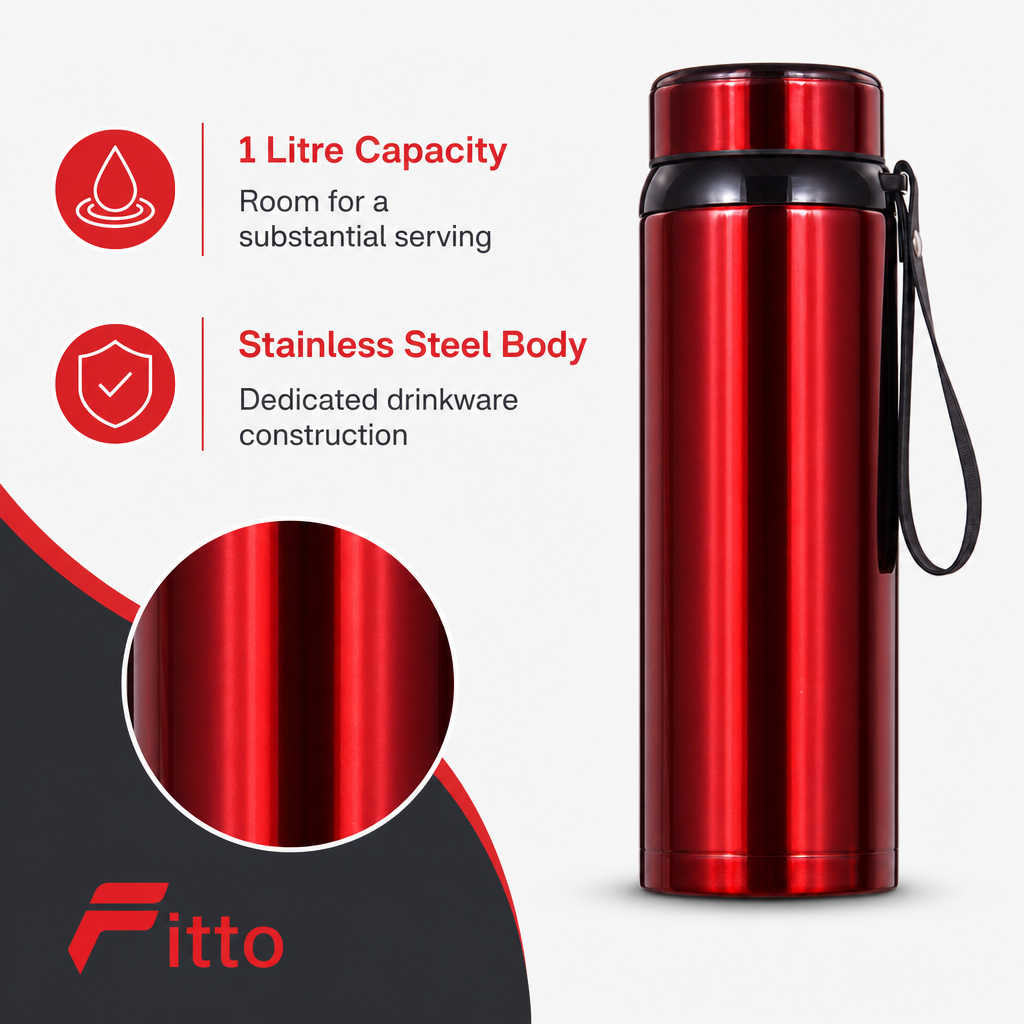 96 Pieces Stainless Steel Vacuum Flask, 1 Litre, 1 Piece
