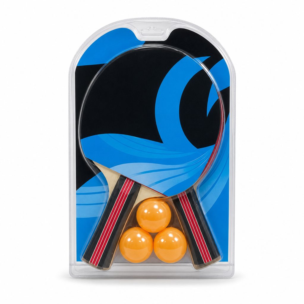 96 Pieces Table Tennis Racket Set With Balls, Blue Black And Orange, 1 Set