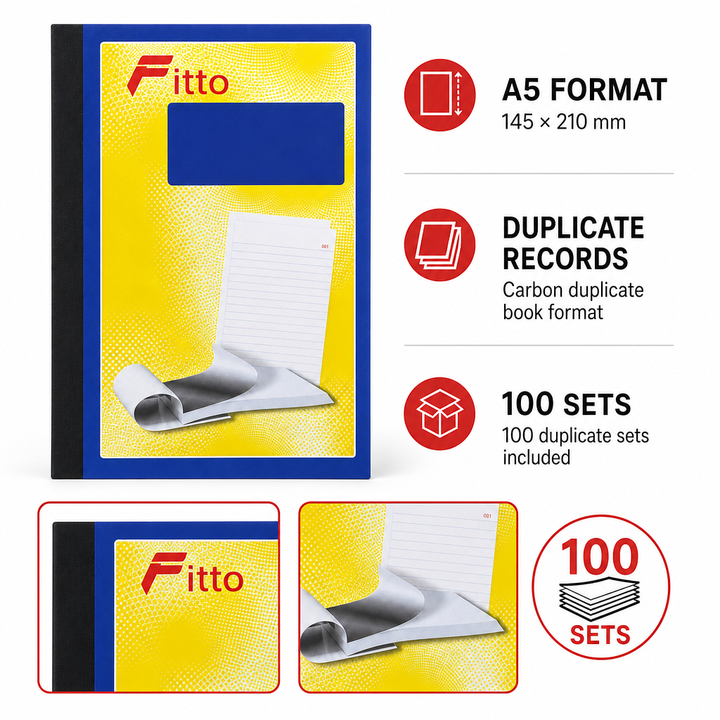 120 Pieces A5 Carbon Duplicate Book, 145 × 210 mm, 100 Duplicate Sets, Blue and Yellow Cover, 1 Piece