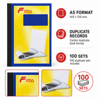 120 Pieces A5 Carbon Duplicate Book, 145 × 210 mm, 100 Duplicate Sets, Blue and Yellow Cover, 1 Piece