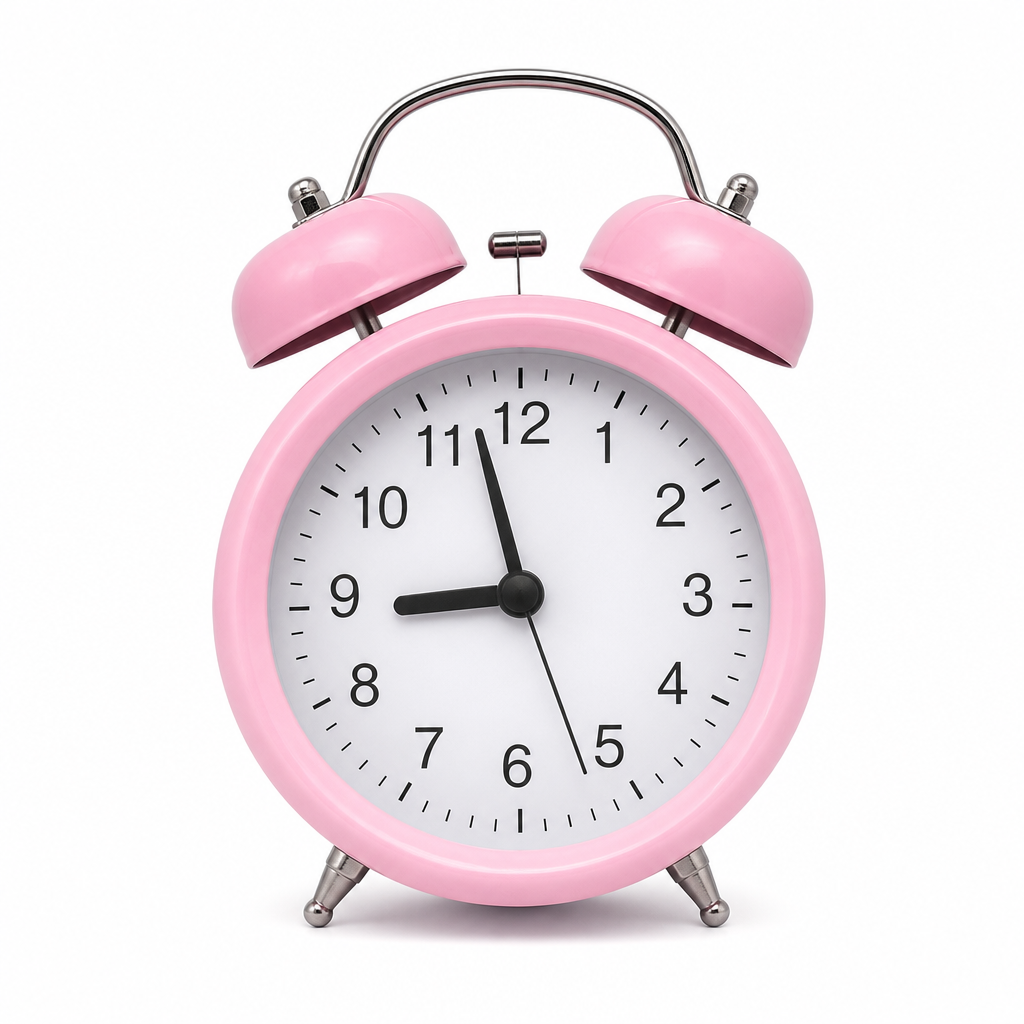 96 Pieces Pink Classic Twin-Bell Alarm Clocks with Large Numbers, Round Face, 19 x 15 x 8 cm