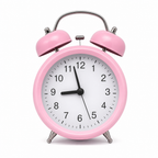96 Pieces Pink Classic Twin-Bell Alarm Clocks with Large Numbers, Round Face, 19 x 15 x 8 cm