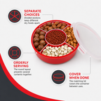 96 Pieces Round Divided Food Storage Containers with Lid, Masala and Snack Organizer, 26 x 26 x 11 cm