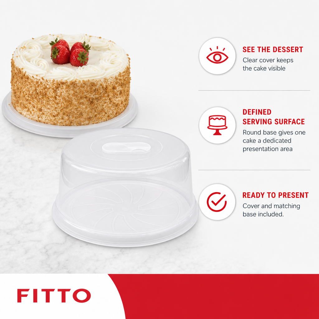 96 Pieces Clear Plastic Cake Covers with Round Base, 30 cm, 1 Piece