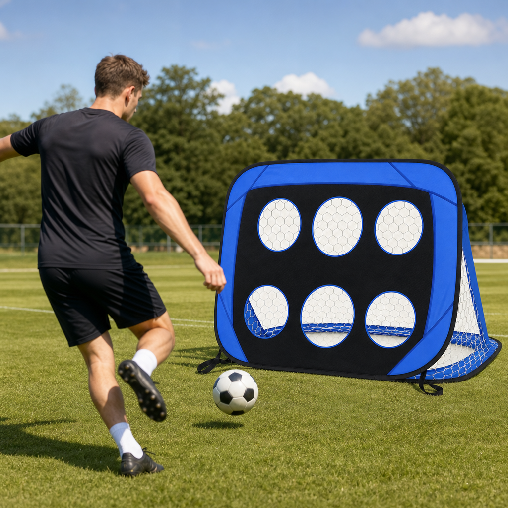 48 Pieces Foldable Football Goal Target Net for Shooting Practice and Ball Accuracy Drills