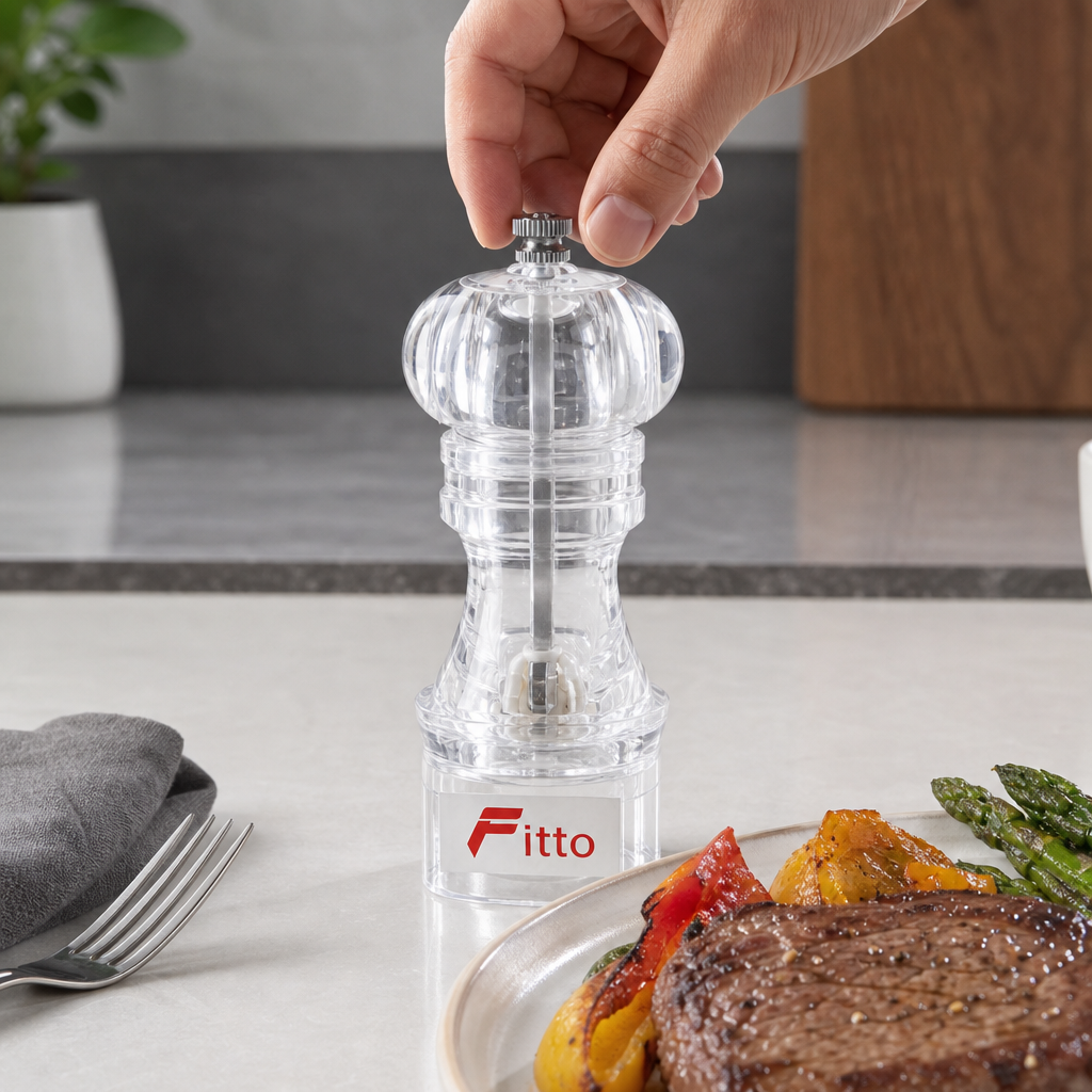 96 Pieces Manual Salt and Pepper Grinder, Clear and Silver, Single Table Seasoning Mill, 1 Piece