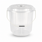 120 Pieces Transparent Plastic Bucket with Lid and Carry Handle, 3 Litre Household Pail