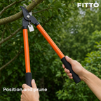96 Pieces Long-Handle Bypass Lopper, 40 cm, Orange and Black, 1 Piece