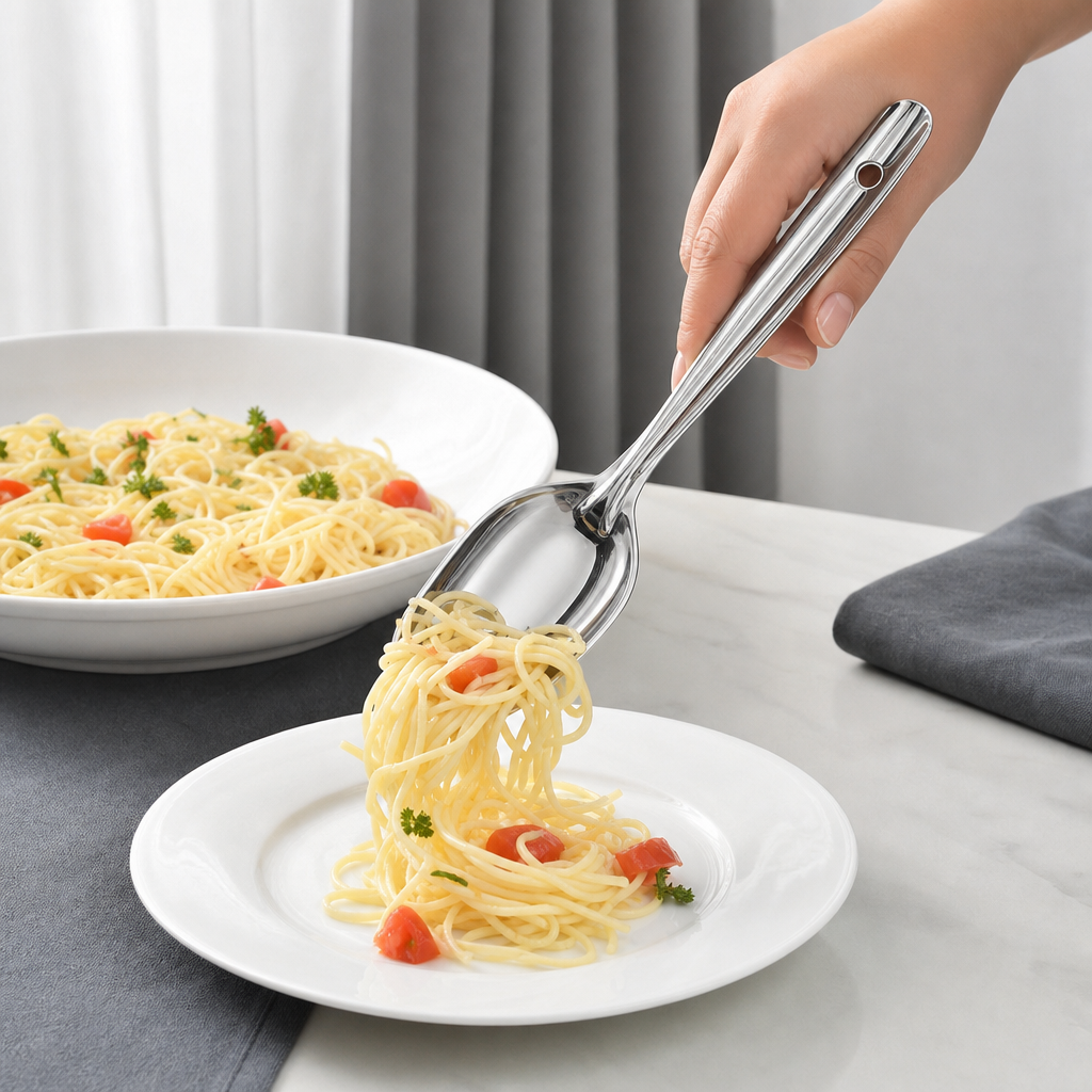 144 Pieces Silver Stainless Steel Noodle Server Spoon, 30 cm, 1 Piece